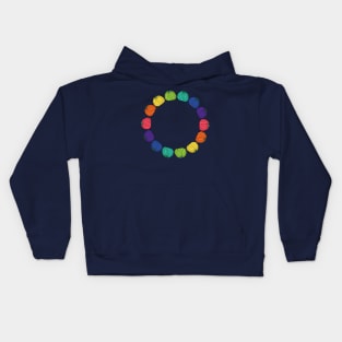 Rainbow Colored Pumpkin Ring Kids Hoodie